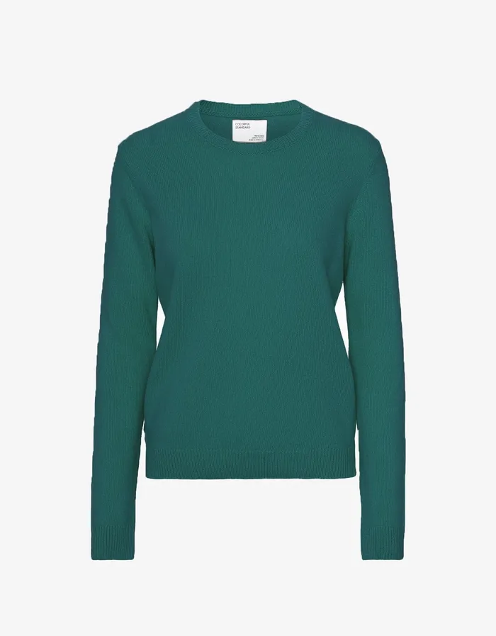 Knit Sweaters Women Classic Merino Wool Crew 8211 Ocean Green Colorfulstandard Women