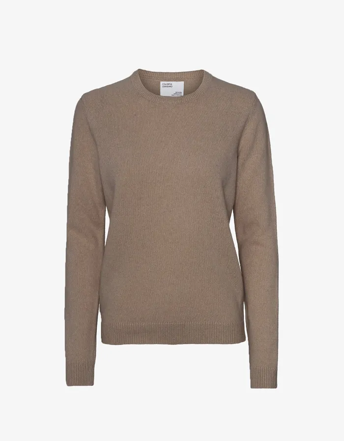 Knit Sweaters Women Classic Merino Wool Crew 8211 Warm Taupe 8211 Colorfulstandard Women