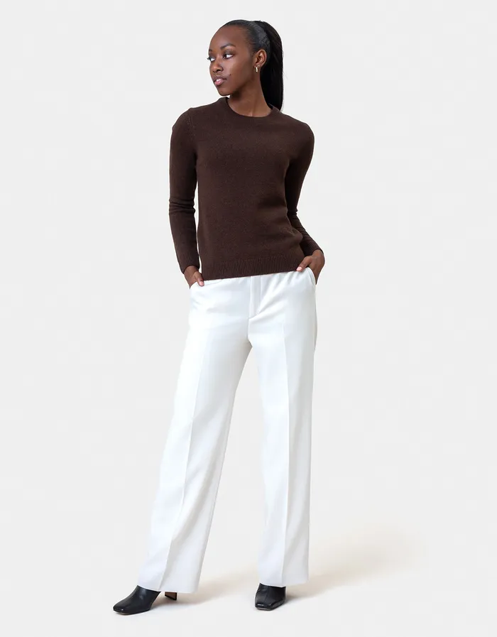 Knit Sweaters Women Classic Merino Wool Crew 8211 Warm Taupe 8211 Colorfulstandard Women
