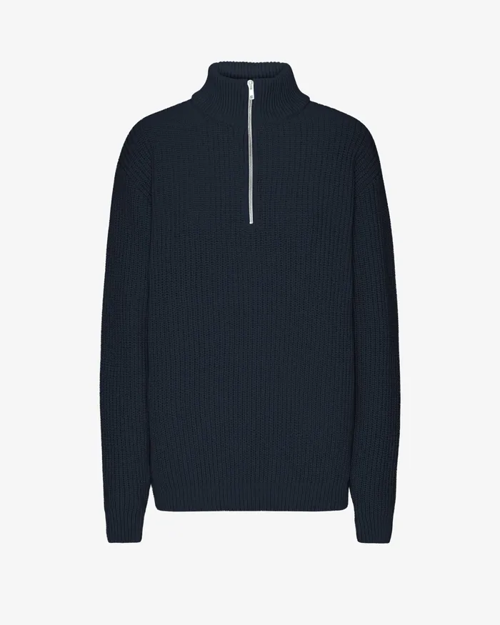 Knit Sweaters Women Merino Quarter Zip 8211 Navy Blue Colorfulstandard