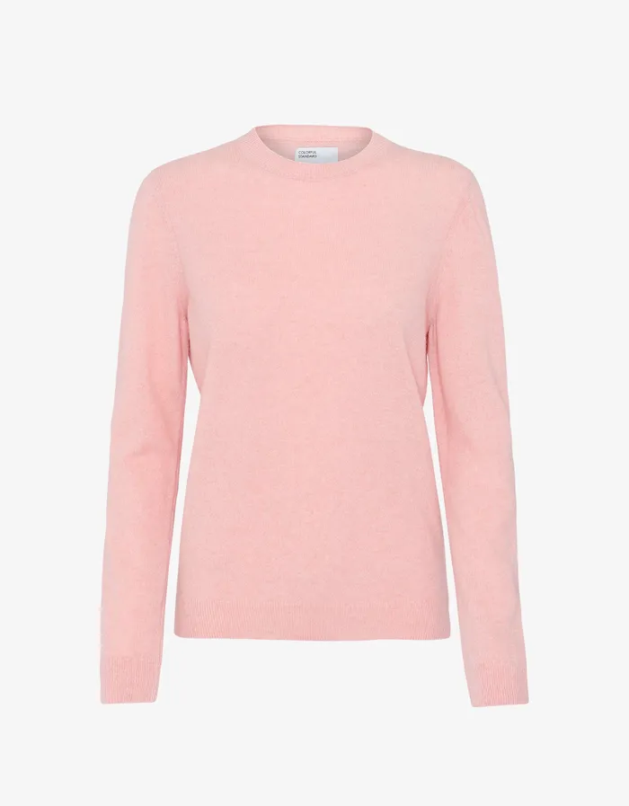 Knit Sweaters Women Women Light Merino Wool Crew 8211 Faded Pink Colorfulstandard