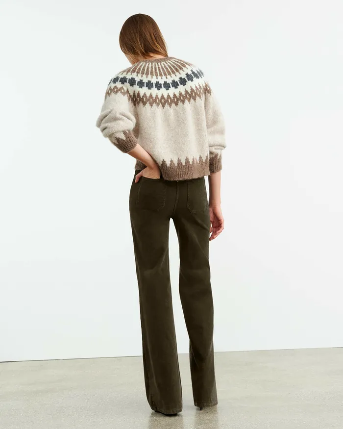Knits and Sweaters Nili Lotan Women ALENA SWEATER Oatmeal Fairisle