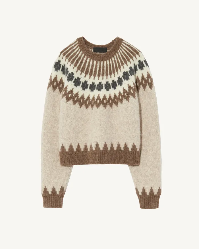Knits and Sweaters Nili Lotan Women ALENA SWEATER Oatmeal Fairisle