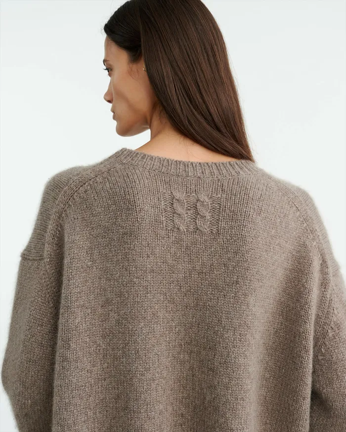 Knits and Sweaters Nili Lotan Women ANISA CASHMERE SWEATER Peat Melange
