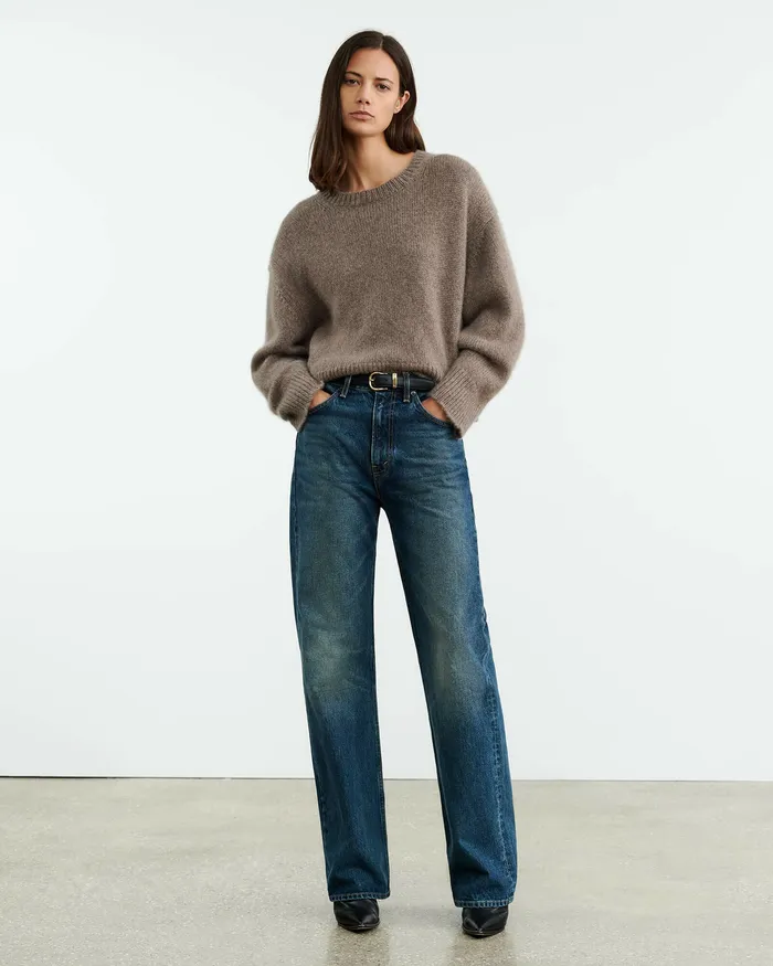 Knits and Sweaters Nili Lotan Women ANISA CASHMERE SWEATER Peat Melange