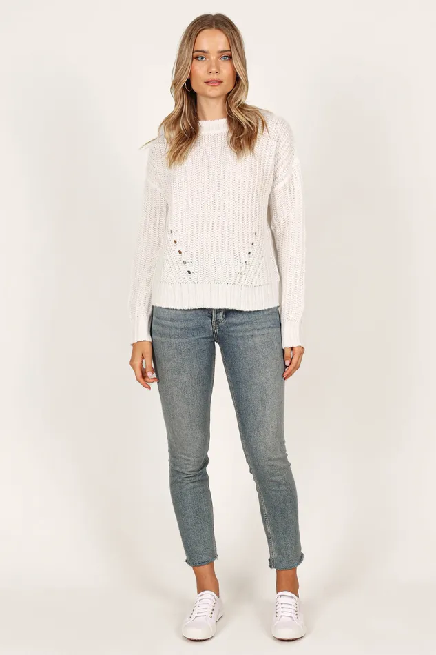 Knitwear Della Knit Sweater 8211 White White petalandpup Women