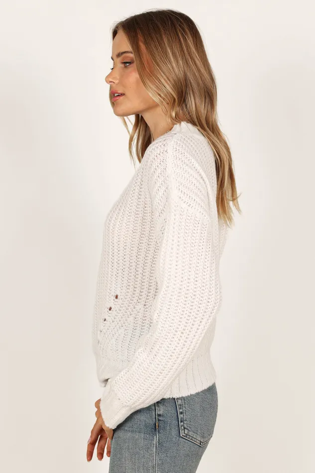 Knitwear Della Knit Sweater 8211 White White petalandpup Women