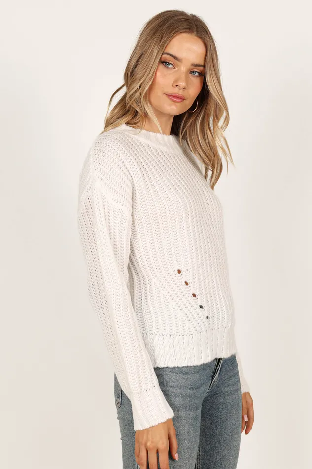 Knitwear Della Knit Sweater 8211 White White petalandpup Women