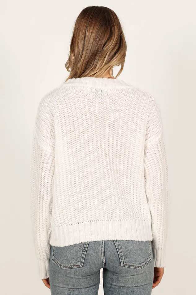 Knitwear Della Knit Sweater 8211 White White petalandpup Women