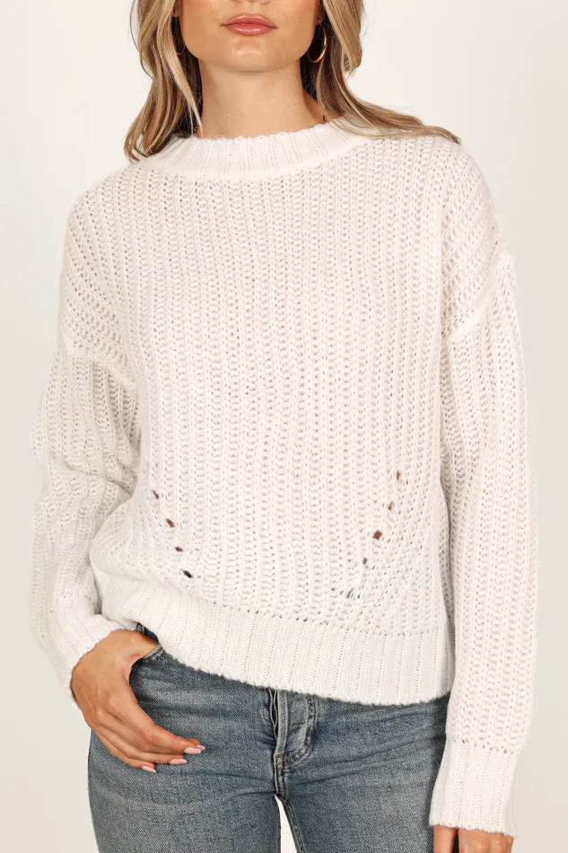 Knitwear Della Knit Sweater 8211 White White petalandpup Women