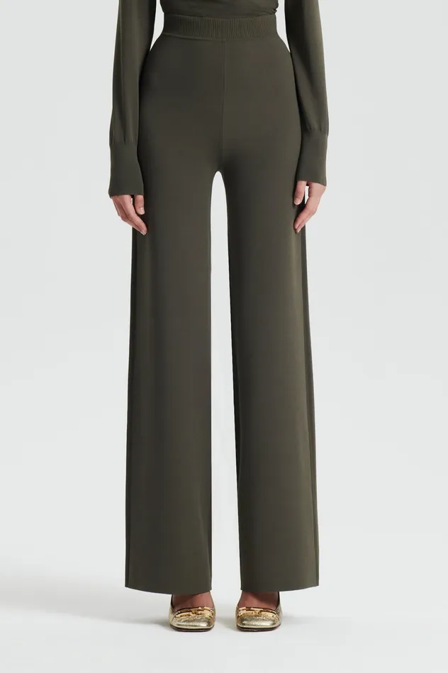 Knitwear Scanlan Theodore Women MICRO CREPE KNIT TROUSER SAFARI Knitwear Scanlan Theodore Women MICRO CREPE KNIT TROUSER SAFARI