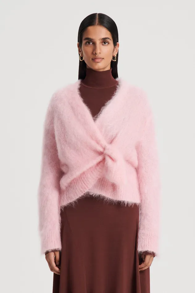 Knitwear Women BRUSHED MOHAIR WRAP CARDIGAN PINK Scanlan Theodore Knitwear Women BRUSHED MOHAIR WRAP CARDIGAN PINK Scanlan Theodore