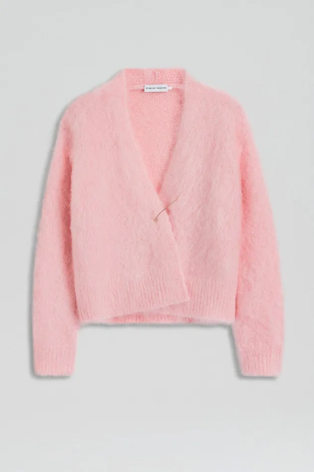 Knitwear Women BRUSHED MOHAIR WRAP CARDIGAN PINK Scanlan Theodore Knitwear Women BRUSHED MOHAIR WRAP CARDIGAN PINK Scanlan Theodore