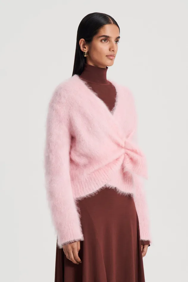 Knitwear Women BRUSHED MOHAIR WRAP CARDIGAN PINK Scanlan Theodore Knitwear Women BRUSHED MOHAIR WRAP CARDIGAN PINK Scanlan Theodore