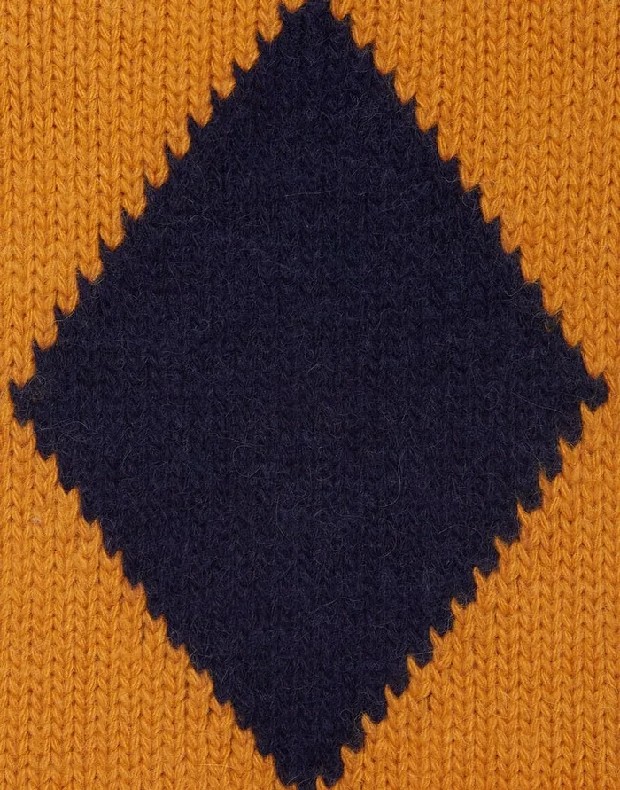 La Doublej Argyle Gilet Navy and Yellow In Wool Women Knitwear