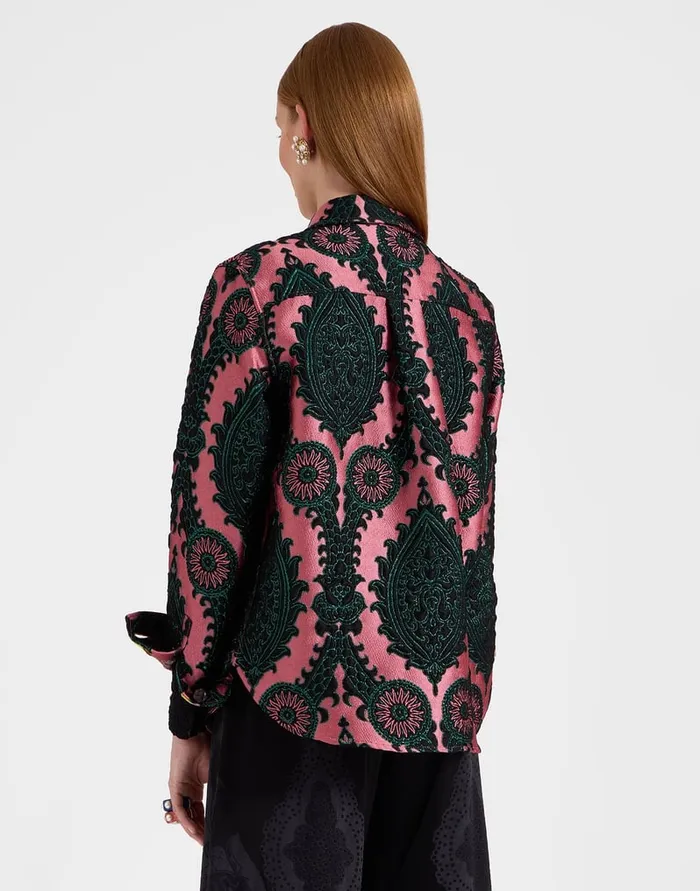 La Doublej Better Than Your Boyfriend039s Jacket Oltrarno Pink In Jacquard Women Outerwear
