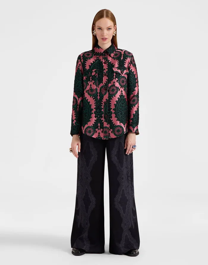La Doublej Better Than Your Boyfriend039s Jacket Oltrarno Pink In Jacquard Women Outerwear