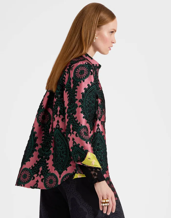 La Doublej Better Than Your Boyfriend039s Jacket Oltrarno Pink In Jacquard Women Outerwear