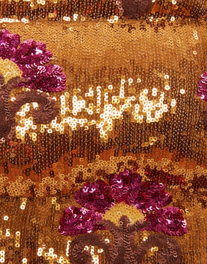 La Doublej Bonbon Puffer Vest Bronze In Textured Sequins Women Outerwear