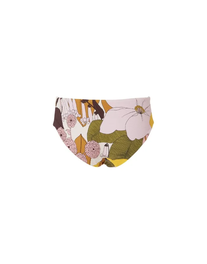La Doublej Boy Brief Big Flower Rose In Piquet Lycra Women Swimwear
