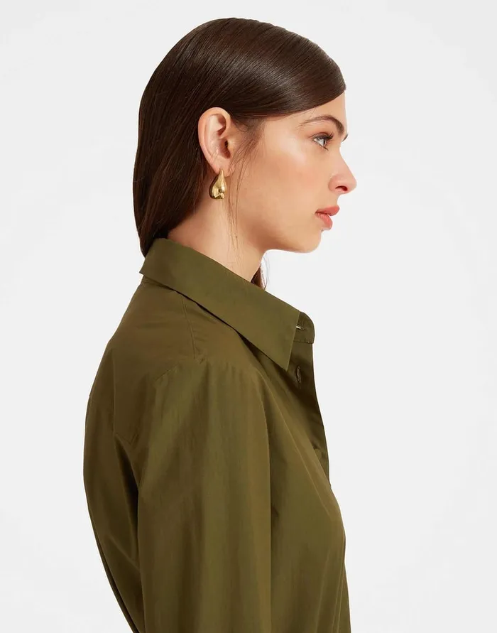 La Doublej Boy Shirt Solid Camouflage In Crisp Poplin Women Shirts and Tops