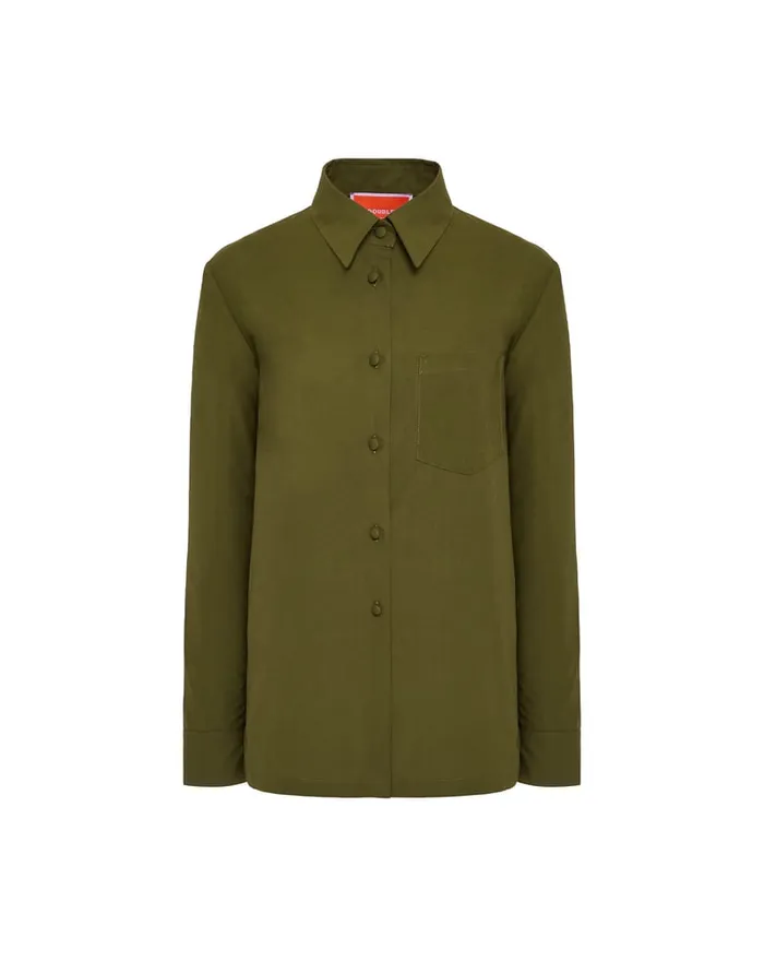 La Doublej Boy Shirt Solid Camouflage In Crisp Poplin Women Shirts and Tops