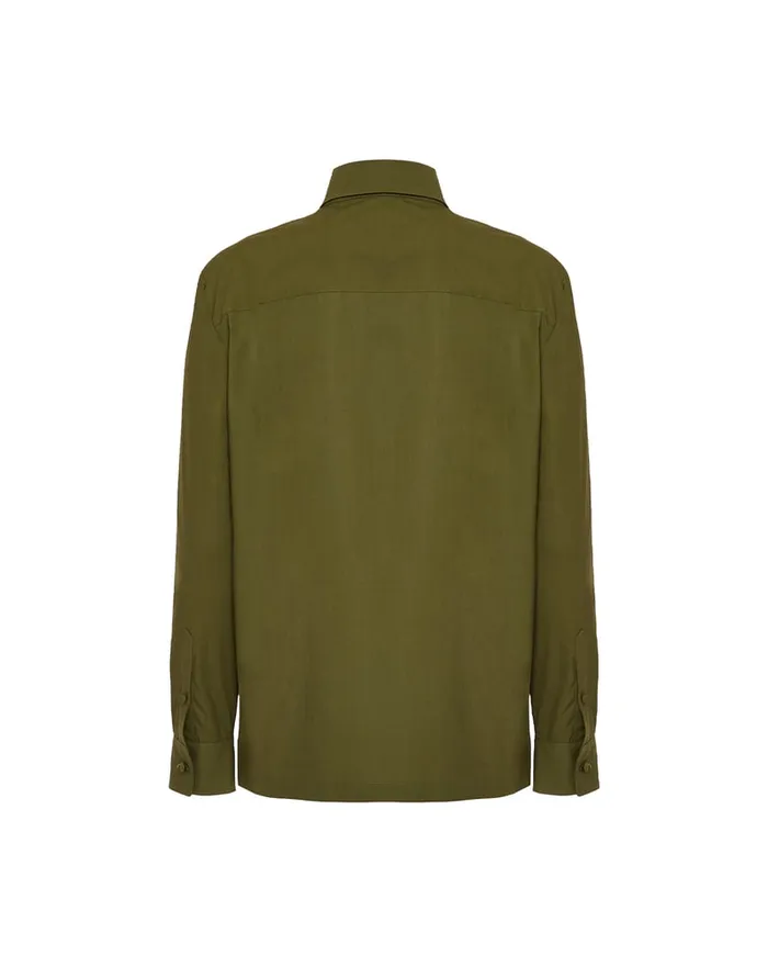 La Doublej Boy Shirt Solid Camouflage In Crisp Poplin Women Shirts and Tops