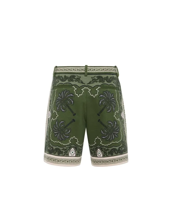 La Doublej Boyfriend Shorts Mirage Place Green In Cotton Drill Women Shorts and Pants