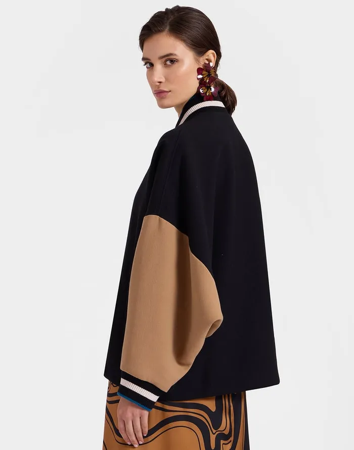 La Doublej Brooklyn Bomber Solid Black In Wool Women Outerwear