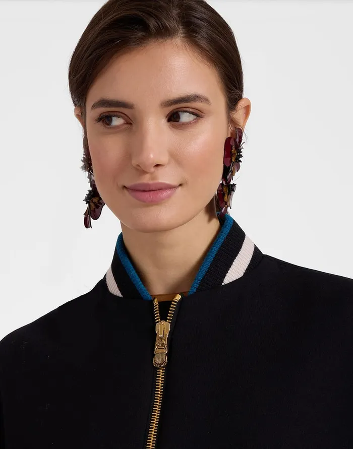 La Doublej Brooklyn Bomber Solid Black In Wool Women Outerwear