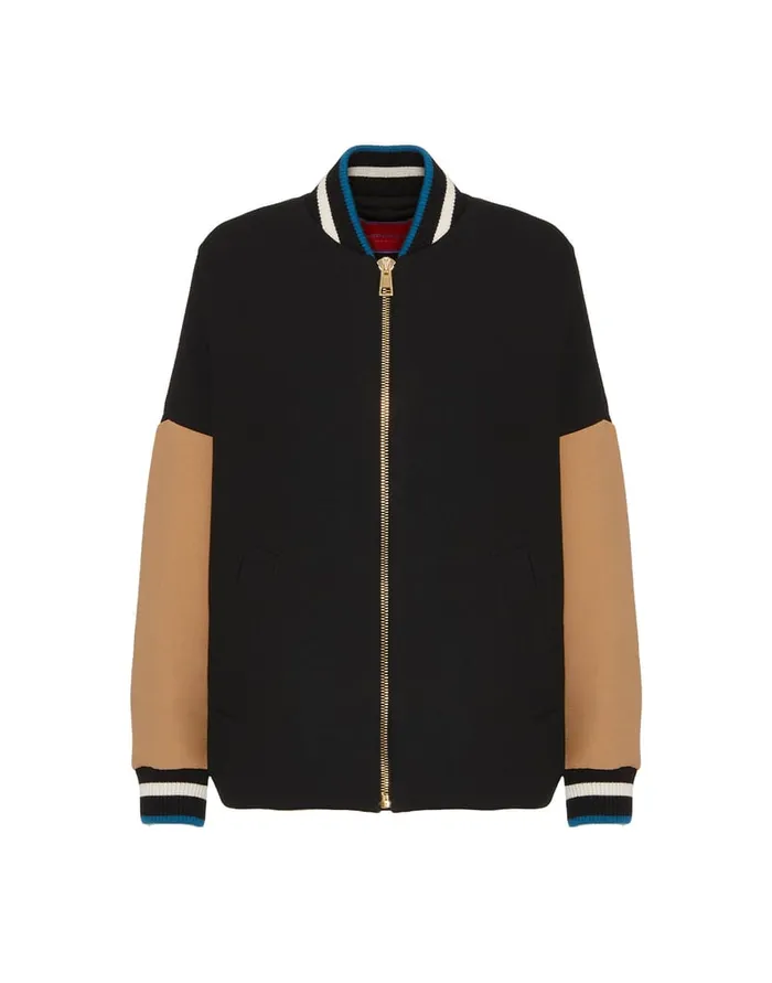La Doublej Brooklyn Bomber Solid Black In Wool Women Outerwear
