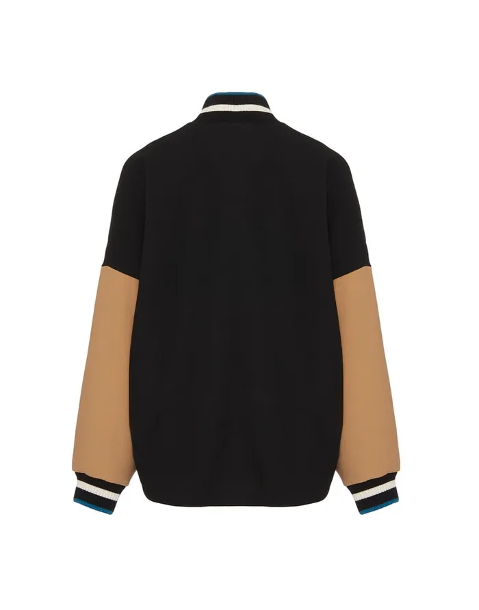 La Doublej Brooklyn Bomber Solid Black In Wool Women Outerwear