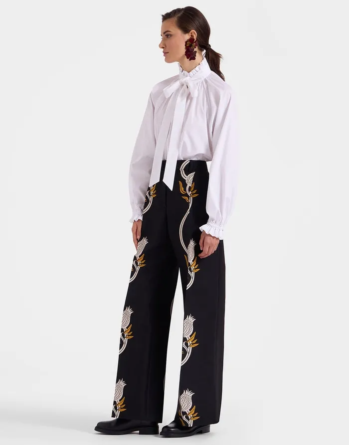 La Doublej Cerere Blouse Solid White In Tailor Poplin Women Shirts and Tops