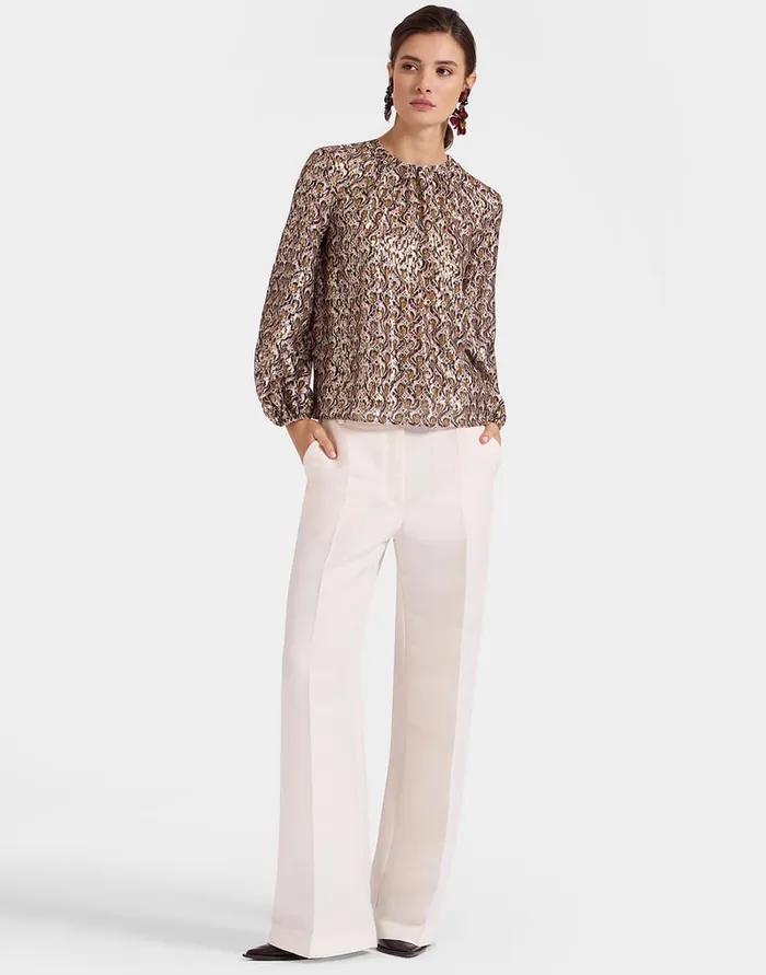La Doublej Charming Top Jive Pink In Lurex Fil Coup Women Shirts and Tops