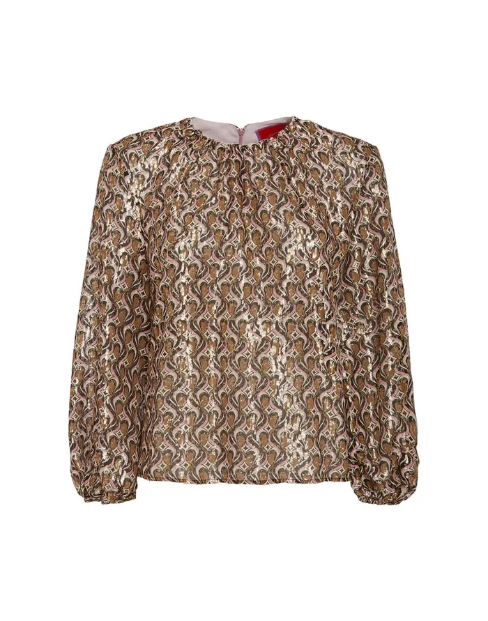 La Doublej Charming Top Jive Pink In Lurex Fil Coup Women Shirts and Tops