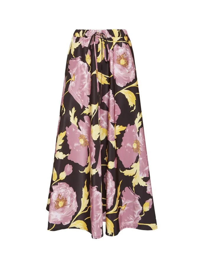 La Doublej Drawstring Skirt Sylph Black In Light Faille Women Skirts