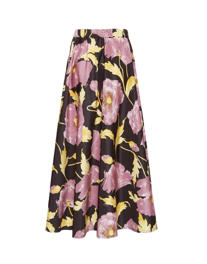 La Doublej Drawstring Skirt Sylph Black In Light Faille Women Skirts