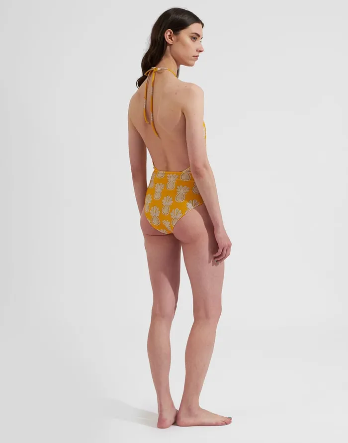 La Doublej Esther Swimsuit Pineapple Sunflower In Lycra Women Swimwear