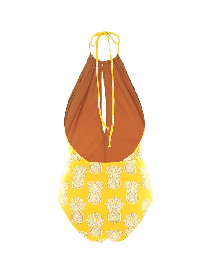 La Doublej Esther Swimsuit Pineapple Sunflower In Lycra Women Swimwear