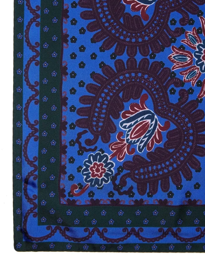 La Doublej Folky Hearts Foulard 4521545 Folky Hearts Blue In Silk Women Foulards and Scarves