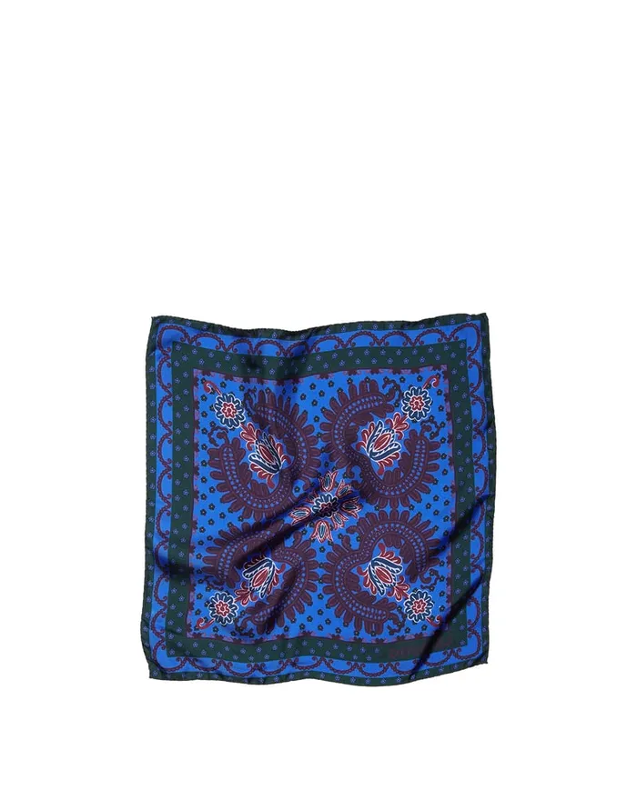La Doublej Folky Hearts Foulard 4521545 Folky Hearts Blue In Silk Women Foulards and Scarves