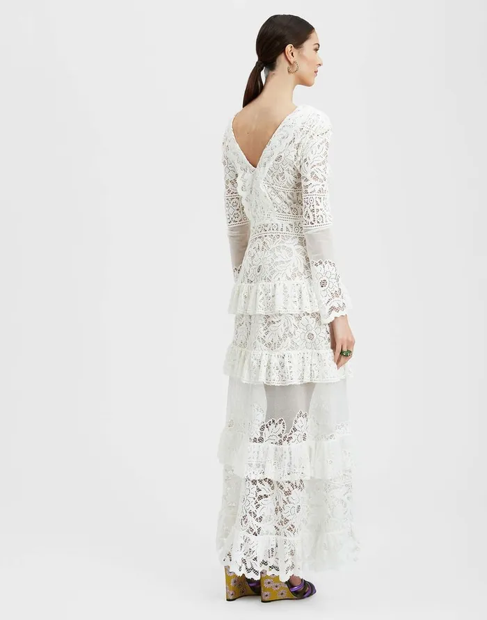 La Doublej Footloose Lacey Dress White In Cotton Lace Women Dresses