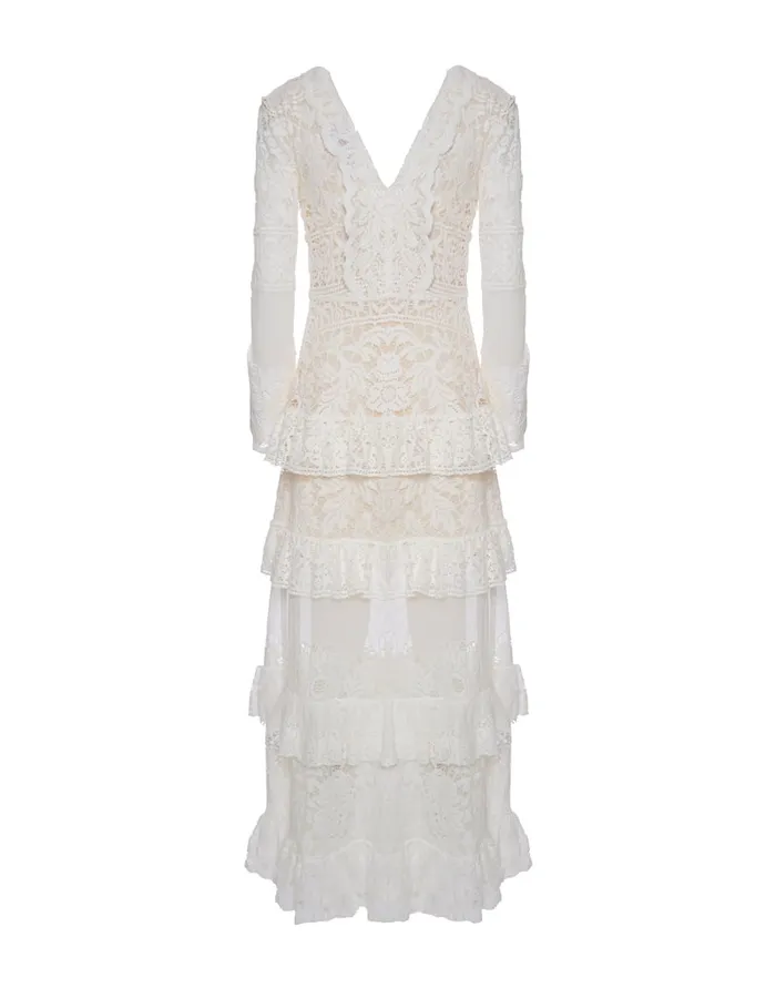 La Doublej Footloose Lacey Dress White In Cotton Lace Women Dresses