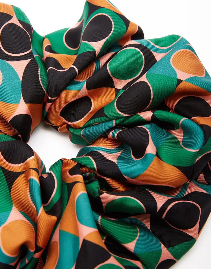 La Doublej Giga Scrunchie Gumball Verde In Silk Twill Women Hair Accessories