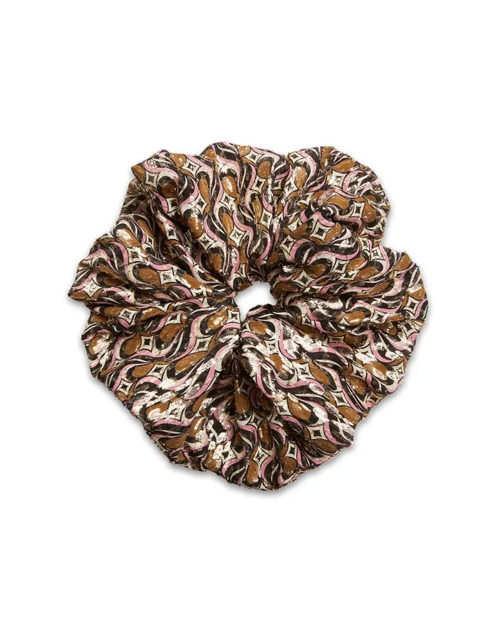 La Doublej Giga Scrunchie Jive Pink In Lurex Fil Coup Women Hair Accessories