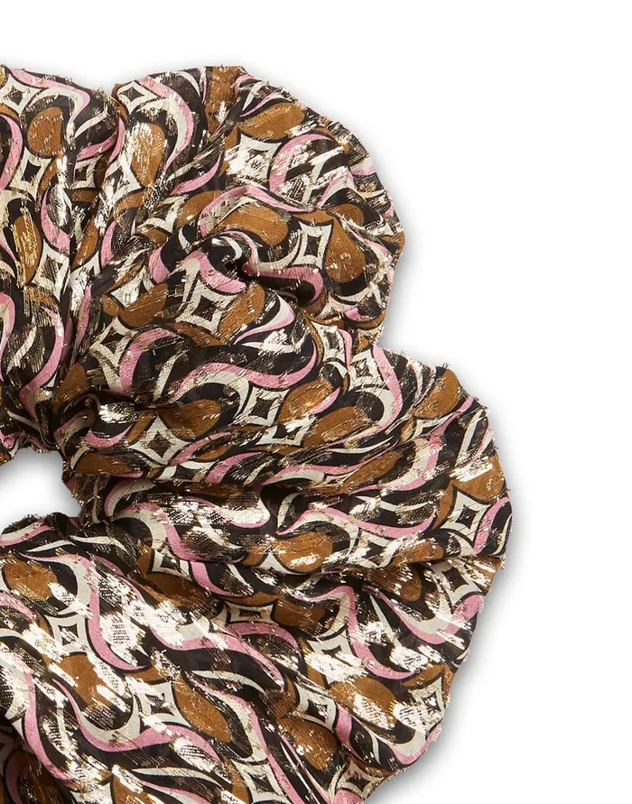 La Doublej Giga Scrunchie Jive Pink In Lurex Fil Coup Women Hair Accessories