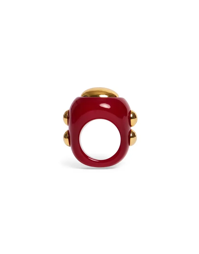 La Doublej Hathor Ring Solid Red In Acrylic Resin Women Jewelry