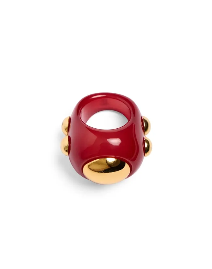 La Doublej Hathor Ring Solid Red In Acrylic Resin Women Jewelry