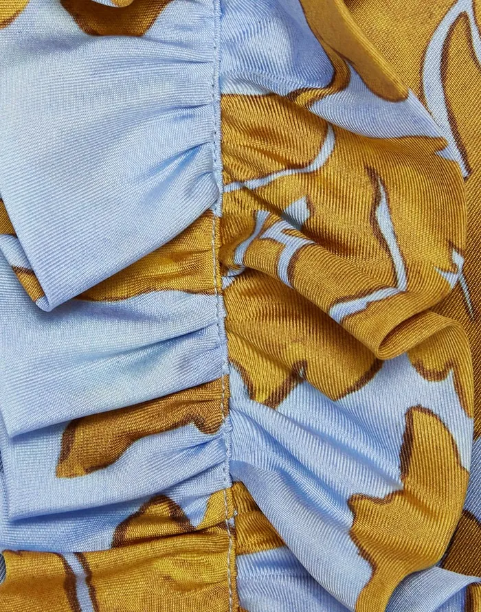 La Doublej Long And Sassy Dress Tangle Light Blue In Silk Twill Women Dresses