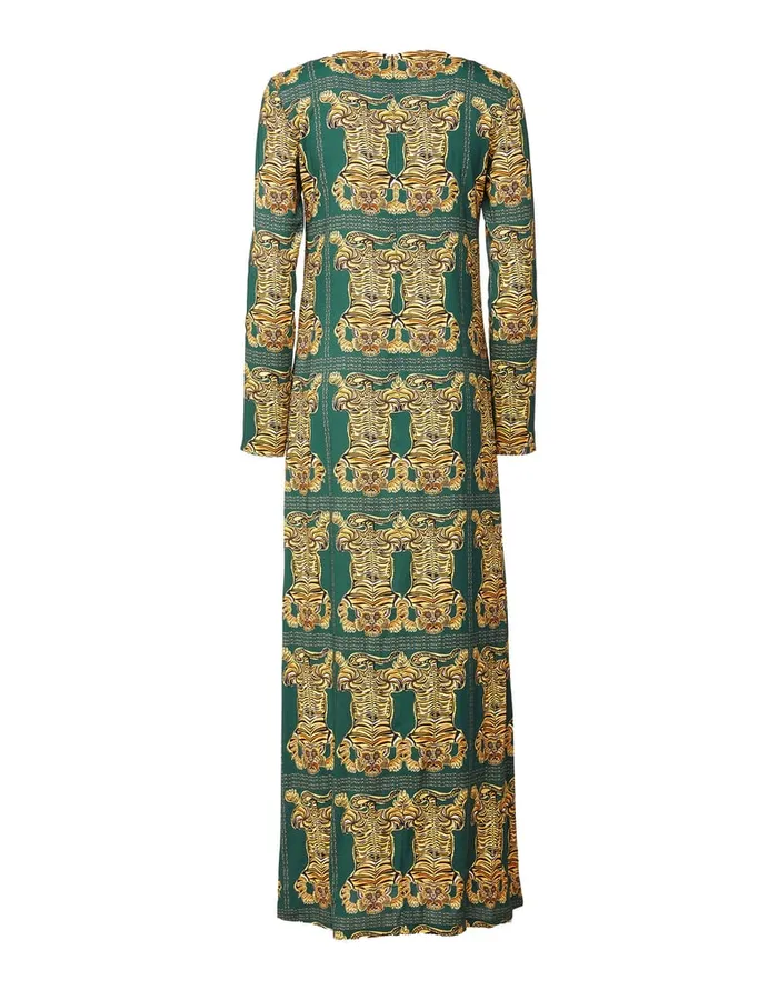 La Doublej Long Sleeve Swing Dress Tiger Tiles In Sabl Women Dresses